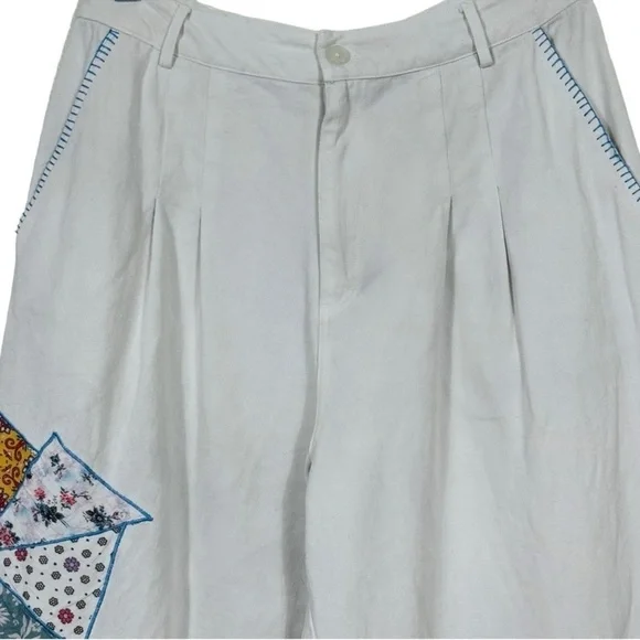 ANTHROPOLOGIE FOREVER THAT GIRL PALAZZO QUILTED PATCHWORK PANTS SIZE MEDIUM